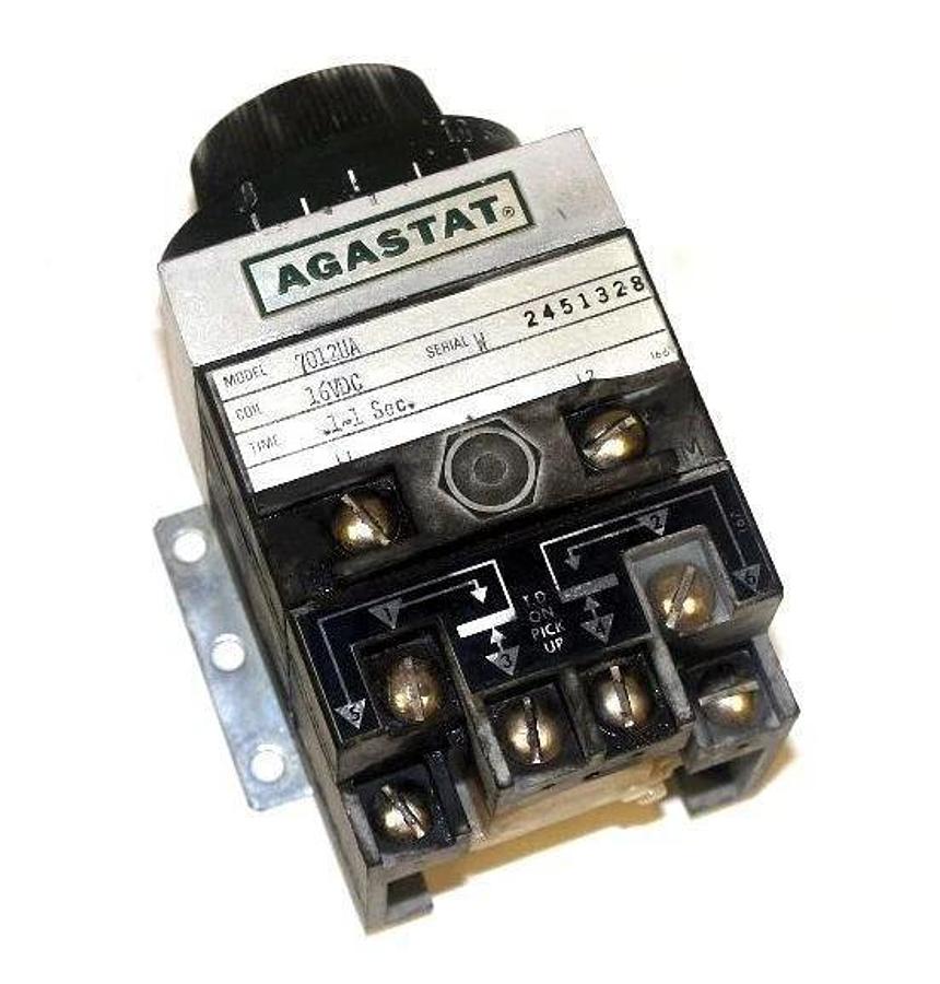 Used AGASTAT 7012UA TIME DELAY RELAY COIL 16VDC, TIME .1-1 SEC.