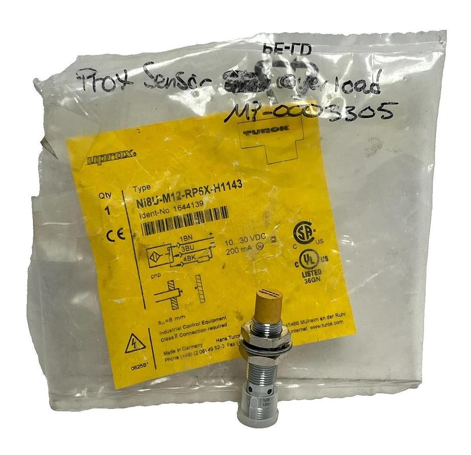 Turck Ni8U-M12-RP6X-H1143 Inductive Proximity Sensor 8mm 10-30VDC M12
