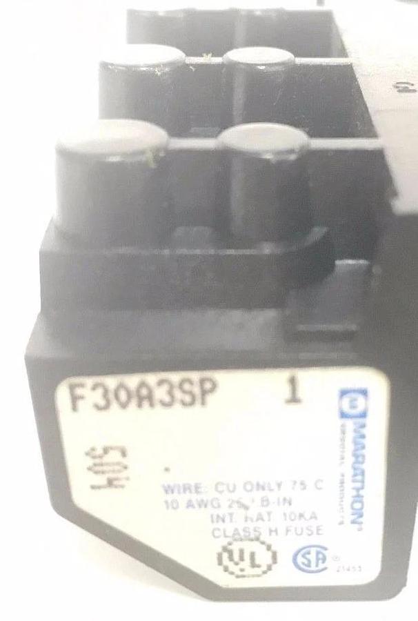 NEW MARATHON F30A3SP FUSE HOLDER 30A, 3P, 10AWG