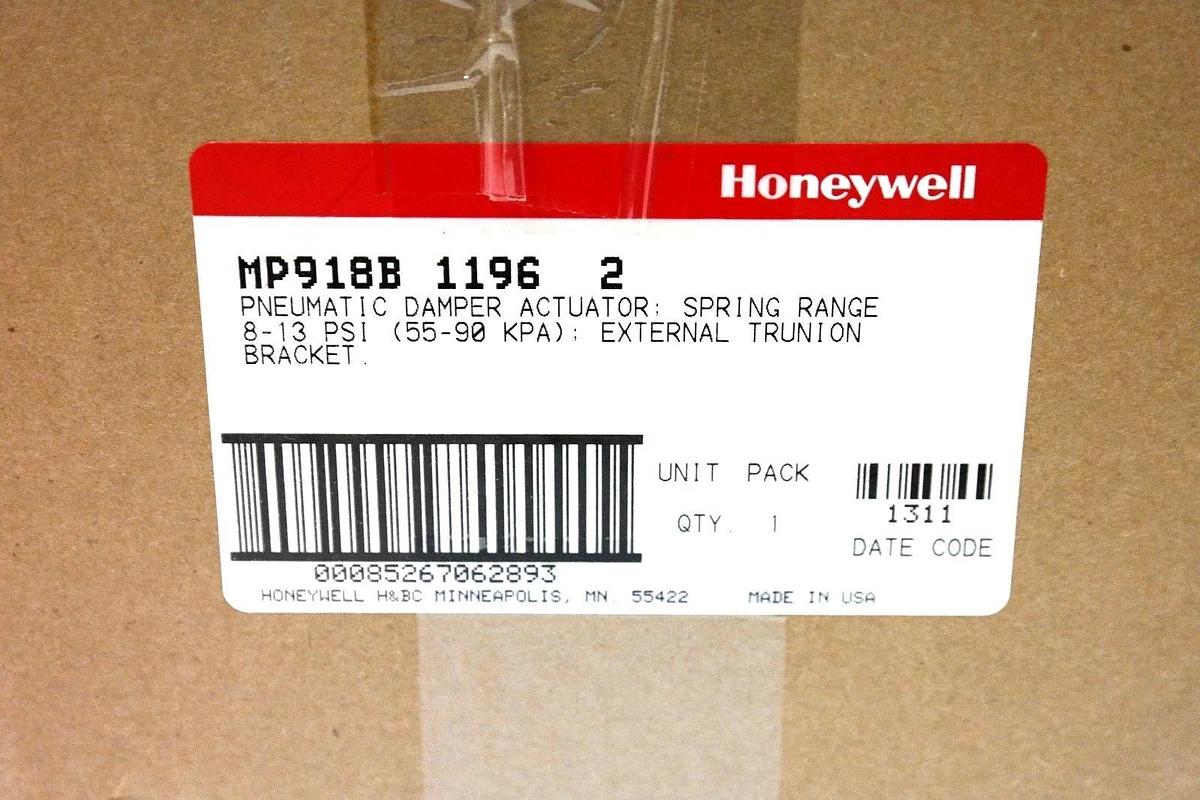 Used NIB HONEYWELL MP918B 1196 2 PNEUMATIC DAMPER ACTUATOR 8-13 PSI MP918B-1196