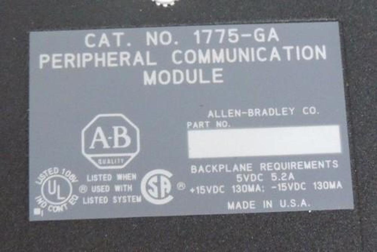 Used ALLEN BRADLEY 1775-GA PERIPHERAL COMMUNICATION MODULE 1775GA