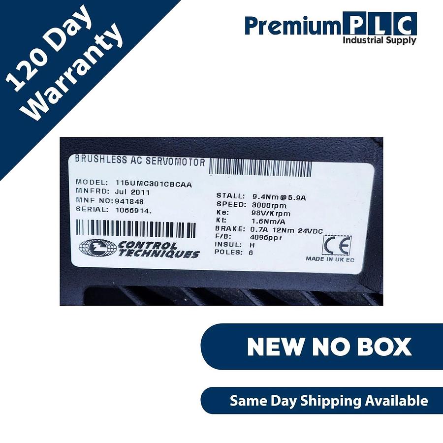 NEW CONTROL TECHNIQUES NIDEC 115UMC301CBCAA UNIMOTOR UM AC SERVO MOTOR 941848