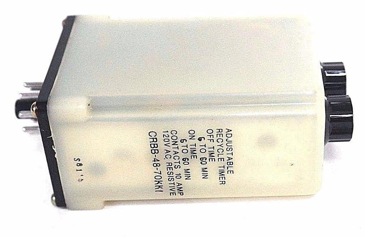 Used NIB POTTER & BRUMFIELD CRBB-48-70KK1 ADJUSTABLE RECYCLE TIMER CRBB4870KK1, 120V