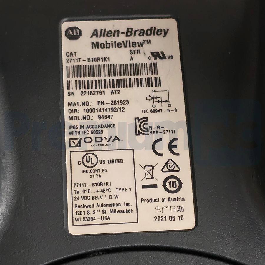 Used Surplus Allen Bradley 2711T-B10R1K1 /A MobileView Pendant Terminal 10" Touch 24V