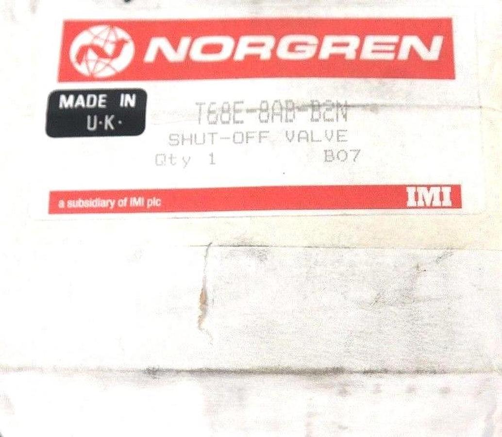 Used NIB NORGREN T68E-8AB-B2N SHUT-OFF VALVE T68E8ABB2N - FACTORY SEALED