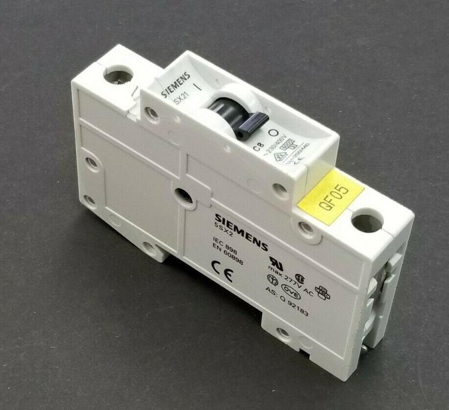 Used SIEMENS 5SX21-C8 CIRCUIT BREAKER 230/400V IEC 898 EN 60898 Q-92183 5SX21C8