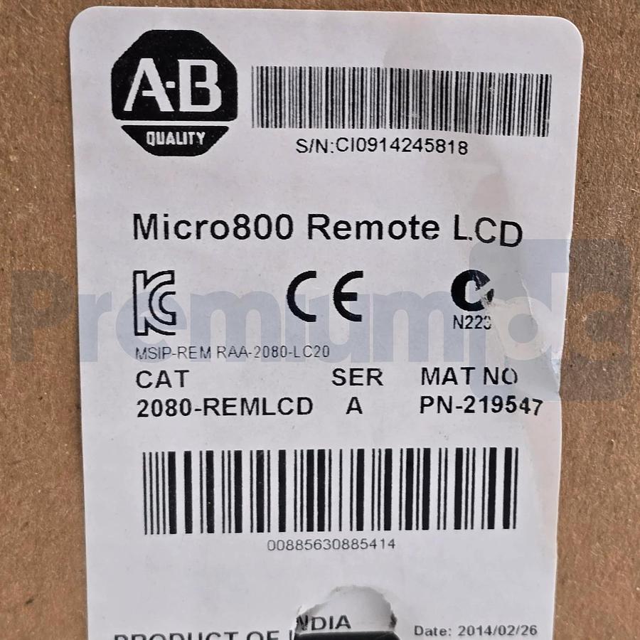 Allen-Bradley 2080-REMLCD /A Micro800 Remote LCD Display Module 12/24VDC NSMP 885630885414