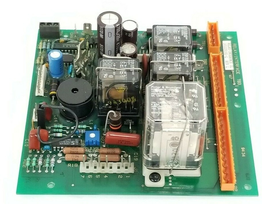 Used BOSTON FINCOR 105335101-L RELAY INTERFACE IL BOARD REV. L 105335101 (FOR PARTS)