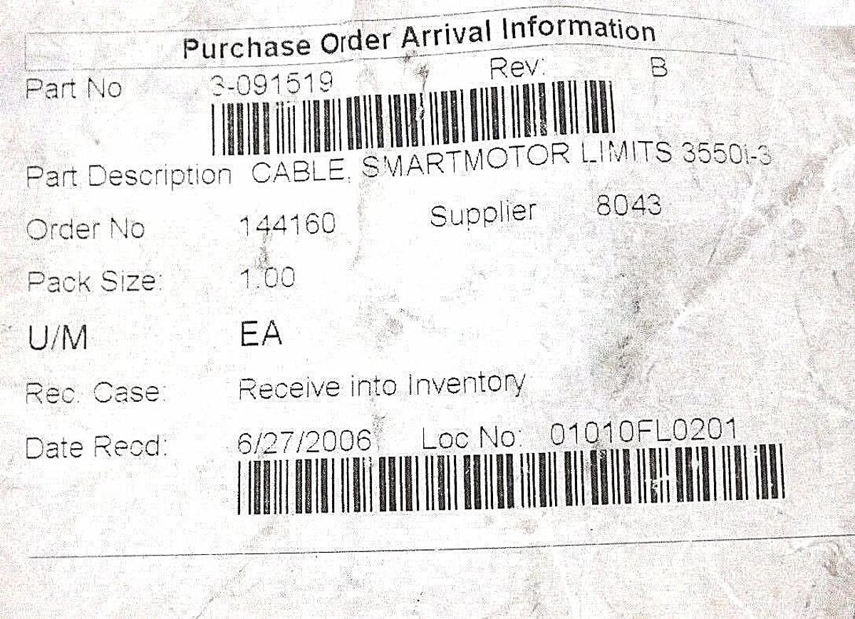 TWO NEW NORTHERN TECHNOLOGIES 3-091519 REV: B CABLES SMARTMOTOR LIMITS 35501-3