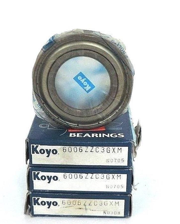 Used LOT OF 3 NIB KOYO 6006-ZZC3GXM BALL BEARING 30X55X13MM SHIELDED DEEP GROOVE