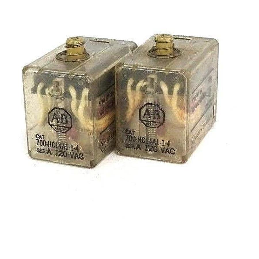 Used LOT OF 2 ALLEN BRADLEY 700-HC14A1-1-4 RELAYS SER. A, 120VAC
