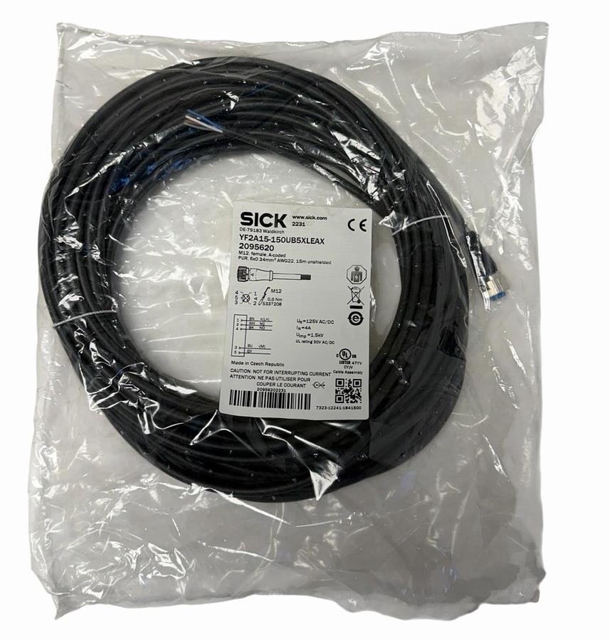NEW SICK YF2A15-150UB5XLEAX CONNECTING CABLE M12 FEMALE CONNECTOR 2095620