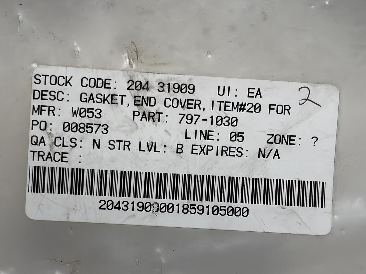 Used W053 797-1030 End Cover Flange Gaskets Item #20 - Lot of 2 New Surplus