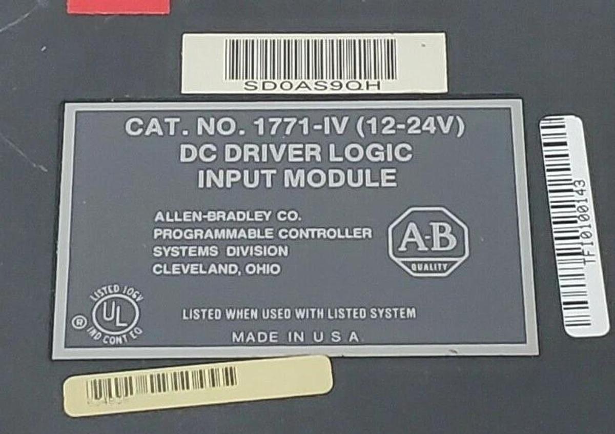 Used REPAIRED ALLEN-BRADLEY 1771-IV (12-24V) DC LOGIC INPUT MODULE