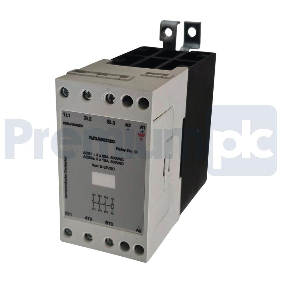 Used Carlo Gavazzi RJ3A60D20 | RJ3A Solid State Relay 3-Phase 20A 600VAC 5-32VDC NSMP