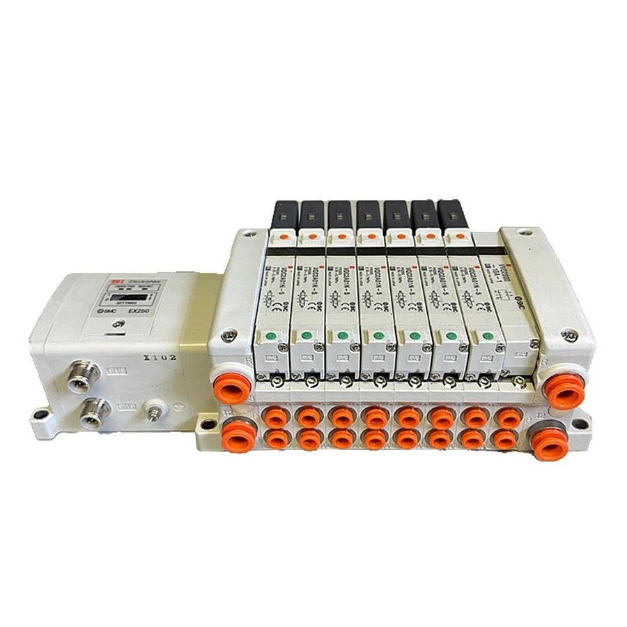 Used SMC EX250-SDN1 / EX250SDN1 EX250 SI DeviceNet INTERFACE W/ VQC2A01N-5 SOLENOIDS