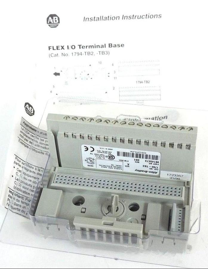 Used NIB ALLEN BRADLEY 1794-TB3 TERMINAL BASE 1794TB3 SER. A CAT. REV. J01