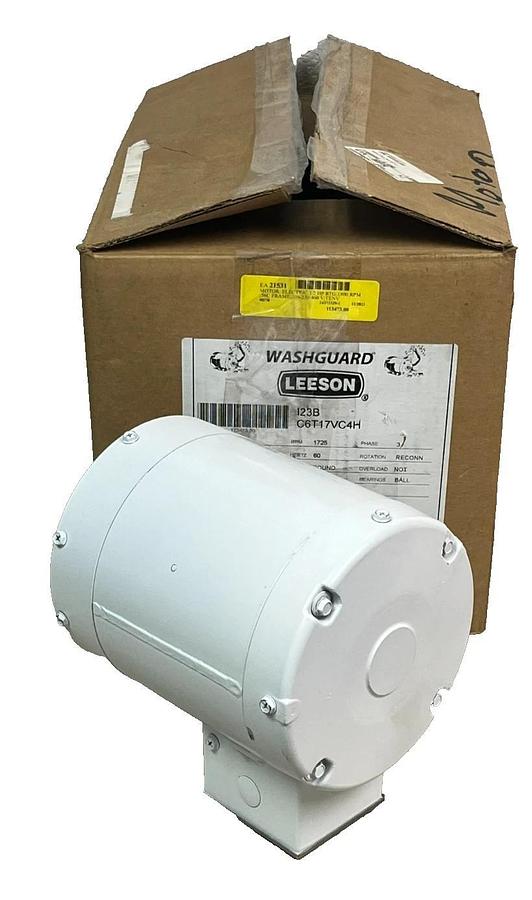 Leeson Washguard 1/2 HP Electric Motor 113473.00 Model C6T17VC4H New Surplus