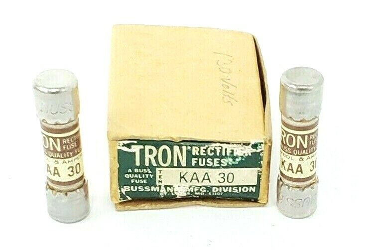Used LOT OF 2 NEW COOPER BUSSMANN KAA30 FUSES 30AMP 130V, KAA 30