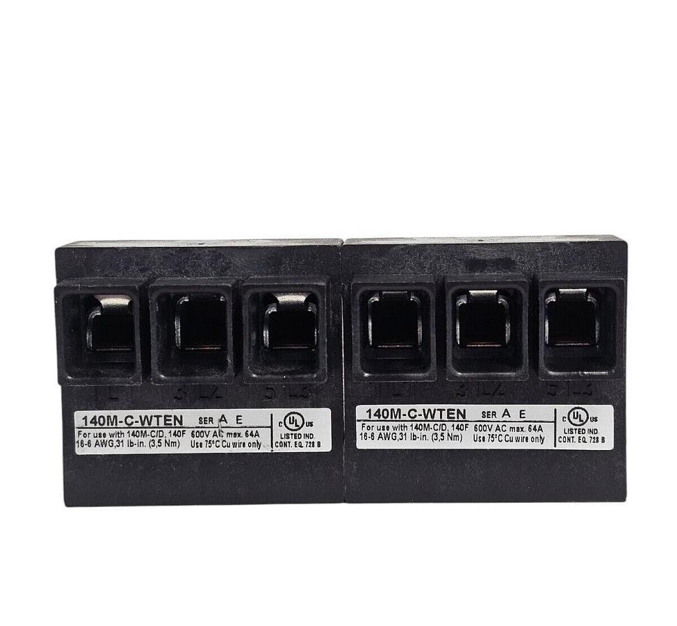 Used LOT OF 2 NEW ALLEN BRADLEY 140M-C-WTEN SER. A BUS BAR FEEDER TERMINALS