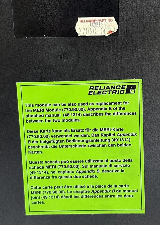 Used RELIANCE ELECTRIC 770.90.10CYW / 7709010 AUTOMAX AUTOBUS INTERFACE 770.90.10