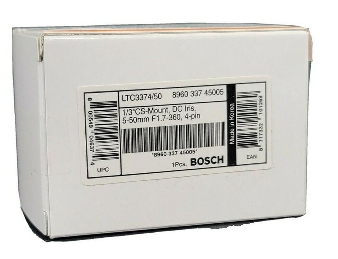 Used NIB BOSCH LTC3374/50 CS LENS 1/3-INCH 5 TO 50MM F/1.7 TO 360 4-PIN