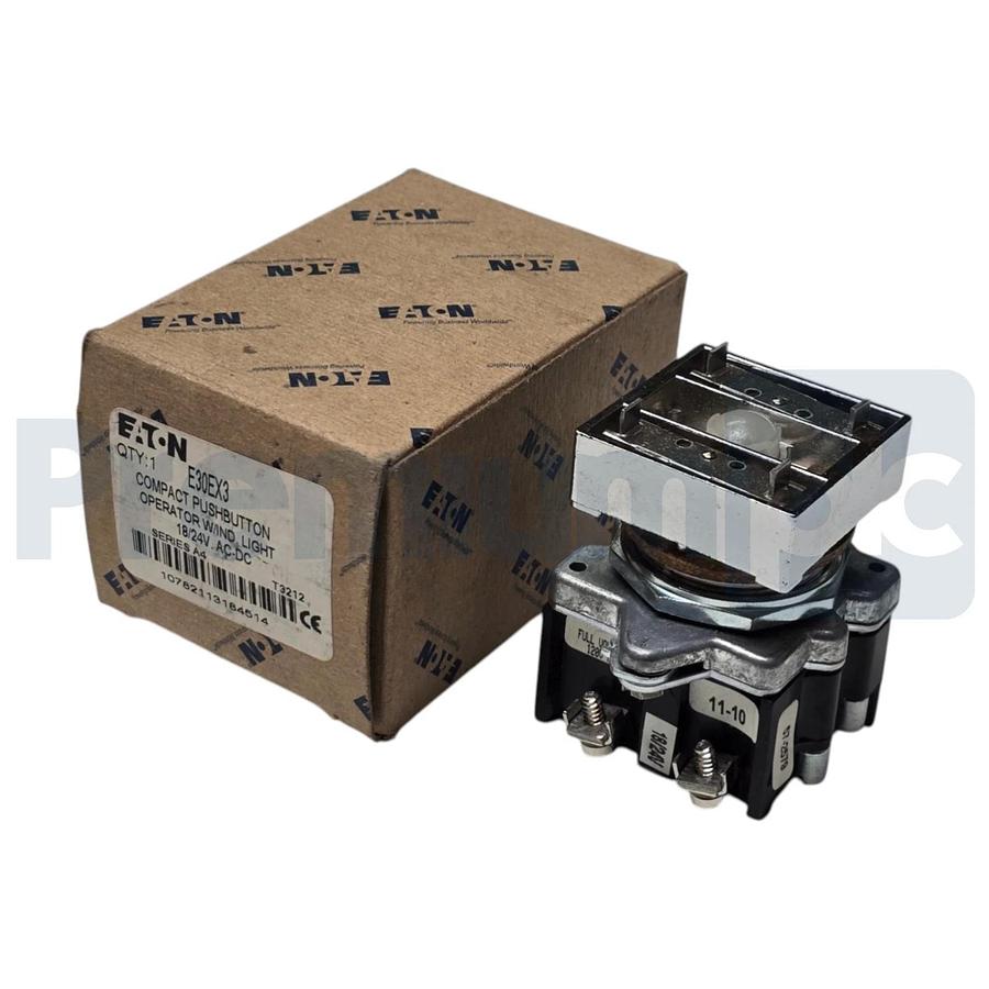 Eaton E30EX3 Compact Pushbutton Operator w/ Ind. Light 18/24V AC-DC Series A4