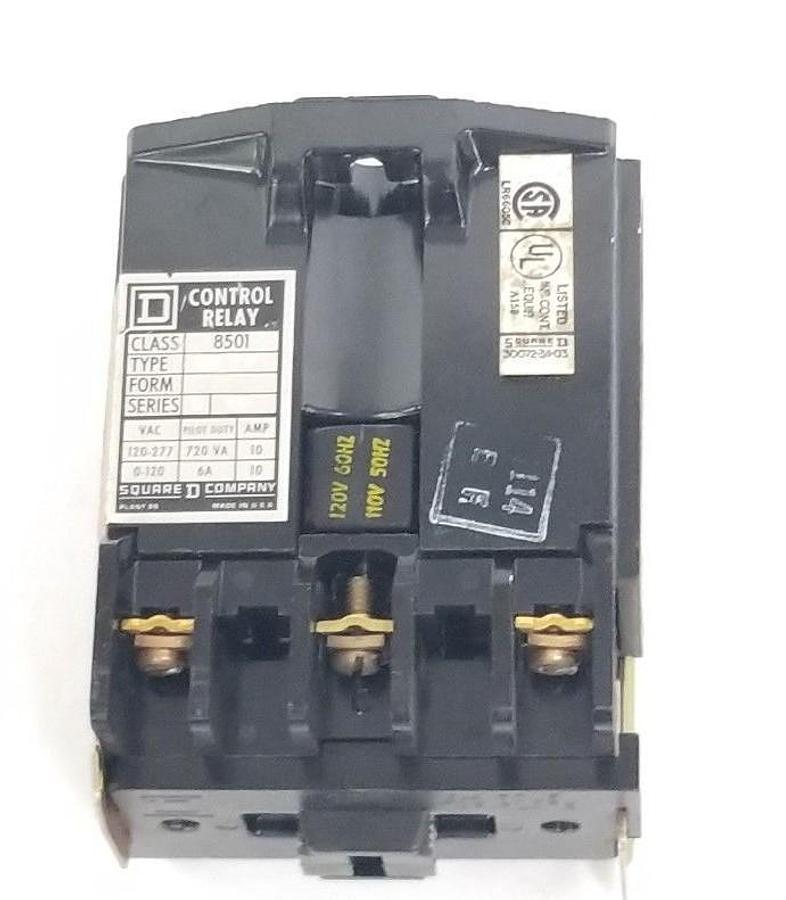 Used SQUARE D 8501-G0-20 AC CONTROL RELAY 8501G020 SERIES D, 8501-GO-20