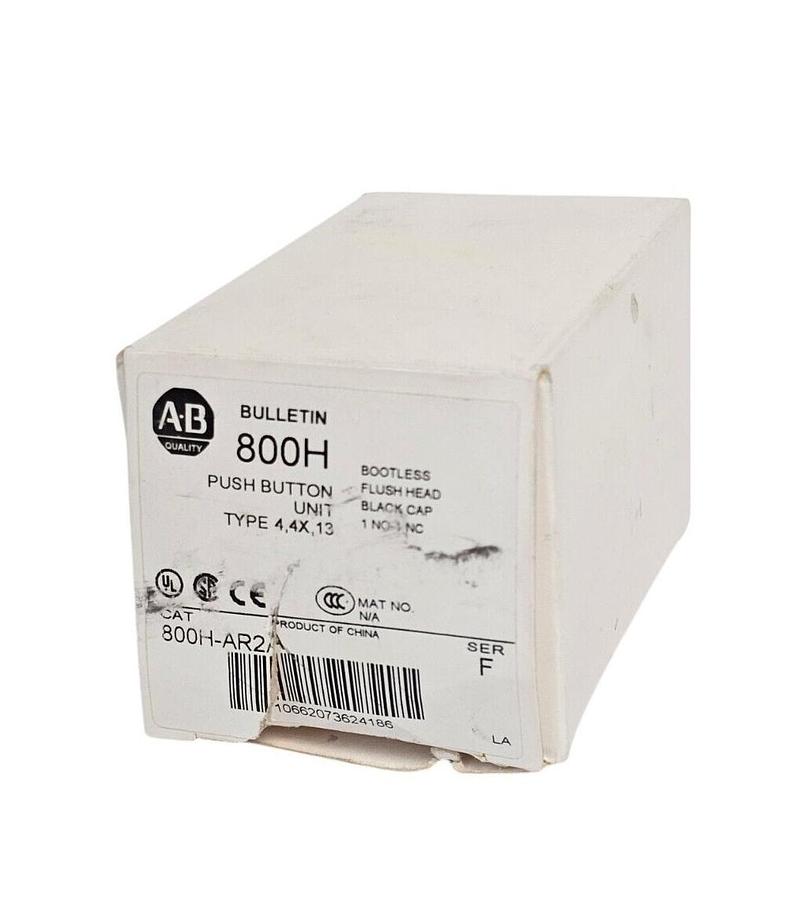 Used NIB ALLEN BRADLEY 800H-AR2A BOOTLESS FLUSH HEAD PUSH BUTTON SER. F