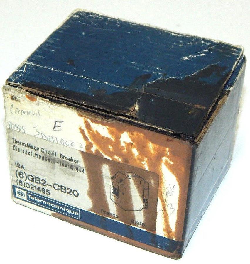 NEW, QTY OF 6, TELEMECANIQUE GB2-CB20 12A CIRCUIT PROTECTORS GB2CB20