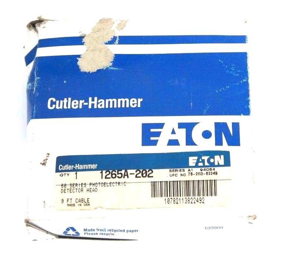 NIB CUTLER HAMMER 1265A-202 SER. A1 PHOTOELECTRIC DETECTOR HEAD 9FT CABLE