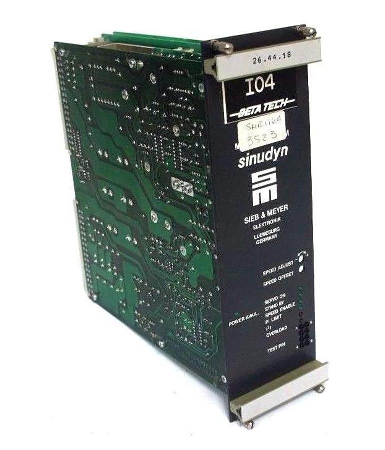 Used SIEB & MEYER SINUDYN 26.44.18 BRUSHLESS SERVO CONTROLLER 26.44.0016.2 L9410276