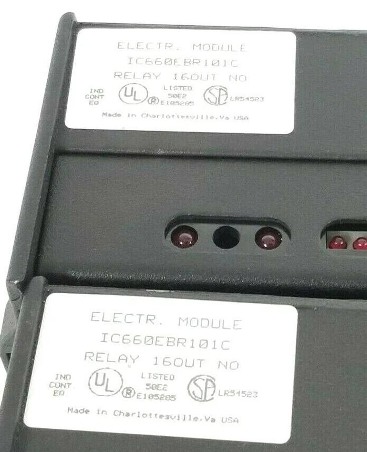 Used LOT OF 2 GE FANUC IC660EBR101C RELAY OUTPUT GENIUS MODULES 16PT. IC660EBR101