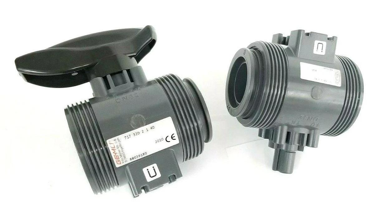 LOT OF 2 NEW GEMU 4500252127 VKD BALL VALVES 717-32D-2-1-40 DN32 (INCOMPLETE)