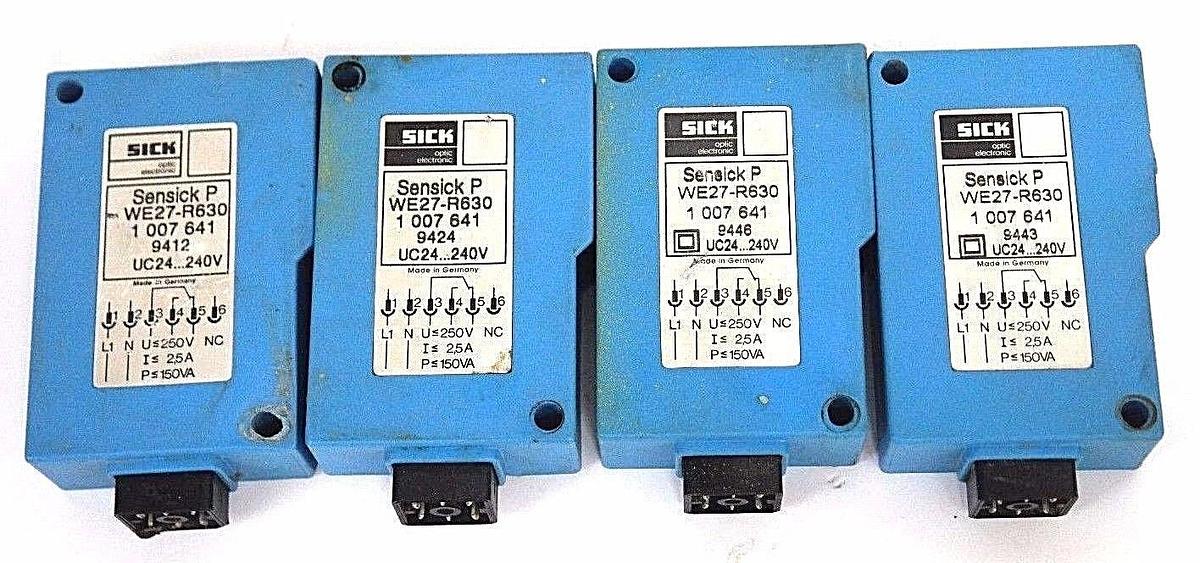 Used LOT OF 4, SICK OPTIC SENSICK P WE27-R630 PHOTOELECTRIC INDICATOR, WE27R630