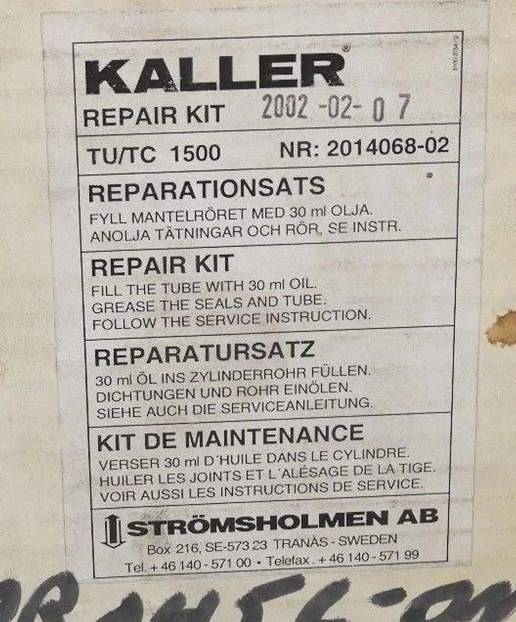 Used NIB KALLER TU/TC 1500 REPAIR KIT FOR GAS SPRING
