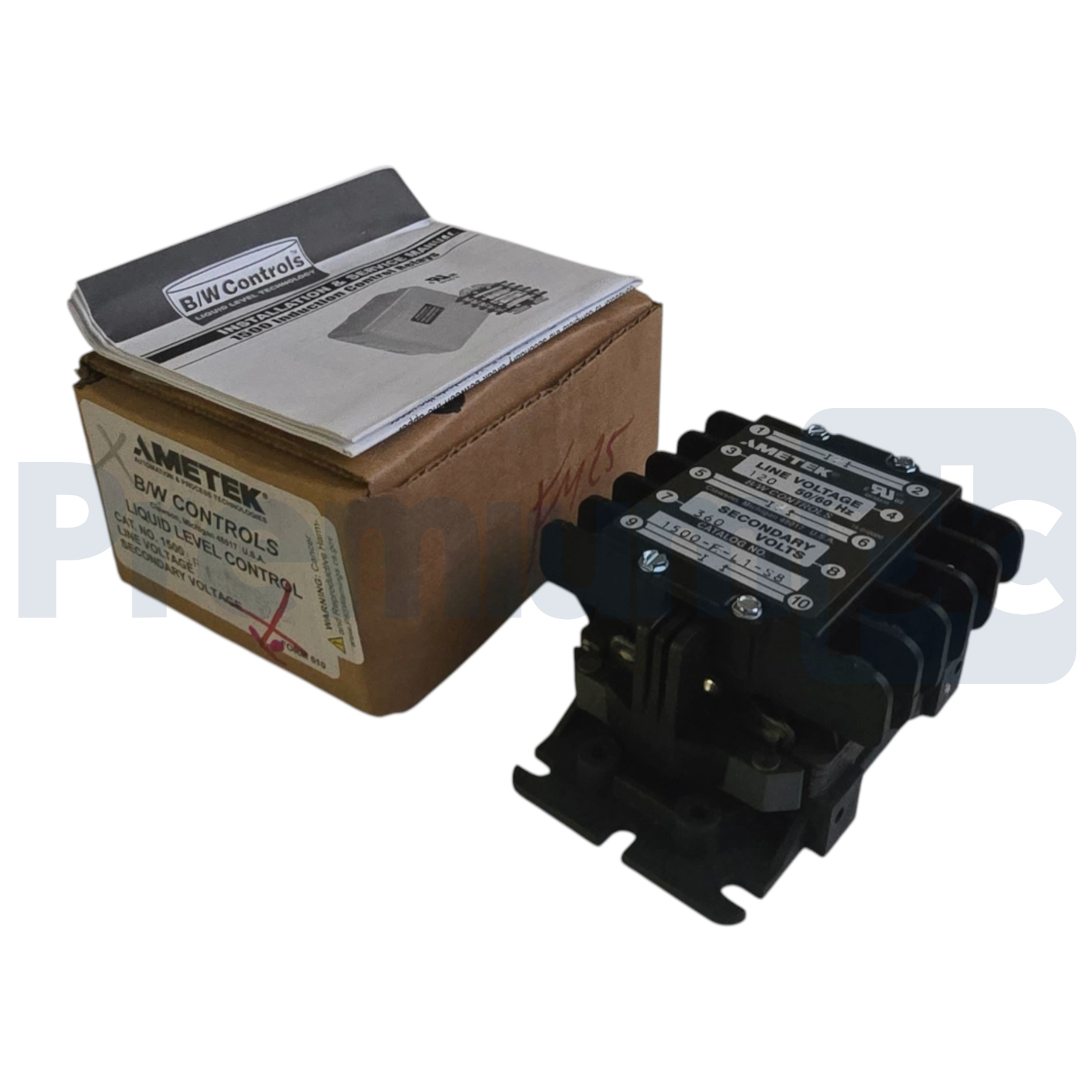 Used AMETEK B/W Controls 1500-F-L1-S8-OC-X Liquid Level Control Relay 120/360V 1F1D0A