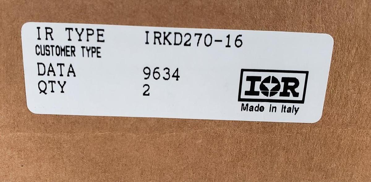 Used LOT OF 2 NIB INTERNATIONAL RECTIFIER IRKD270-16 DIODE POWER MODULES IRKD27016