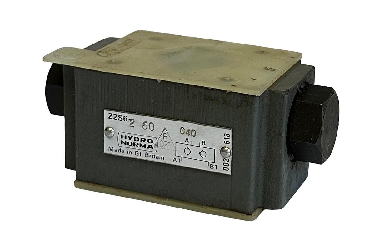 Used NEW HYDRONORMA Z2S6-260G40 / Z2S6-260 RELEASABLE CHECK VALVE LEAKAGE-FREE