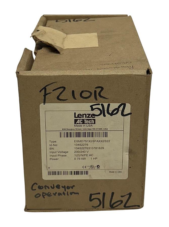 Used LENZE AC TECH ESMD751X2SFA / 13452276 SMD INVERTER DRIVE 0.75kW/1.0HP NSMP *READ