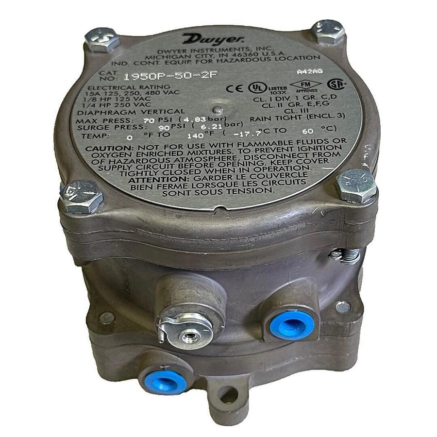Used NEW DWYER 1950P-50-2F / 1950P502F EXPLOSION PROOF PRESSURE SWITCH 15A NNB