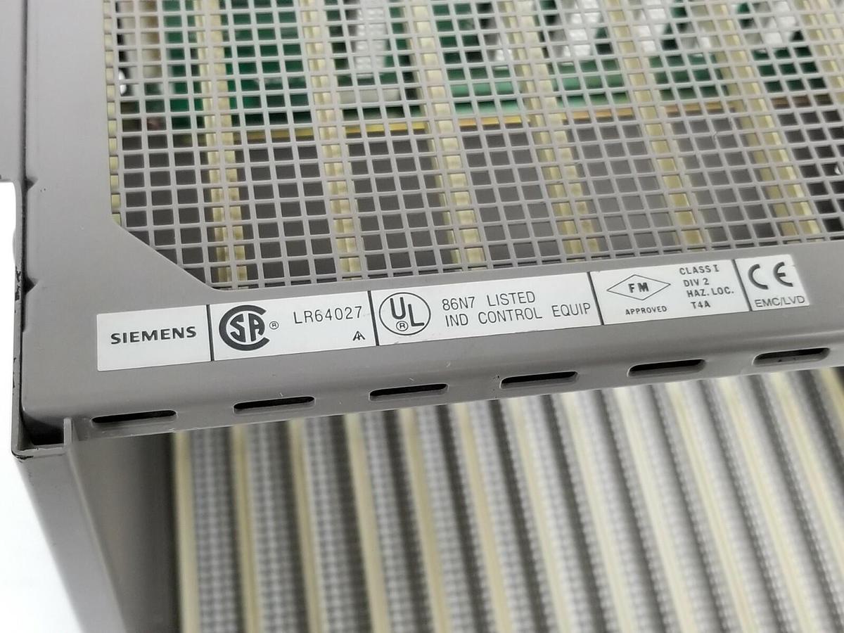 Used TI / SIEMENS 505-6508 PLC MOUNTING RACK 8-SLOT 2586436-0001 (C) 2586435-0001 (D)