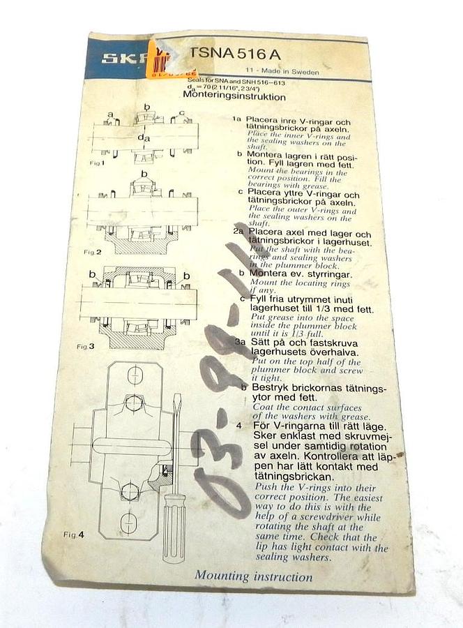 NEW SKF TSNA516A SEALING RING REPLACEMENT KIT TSNA 516 A