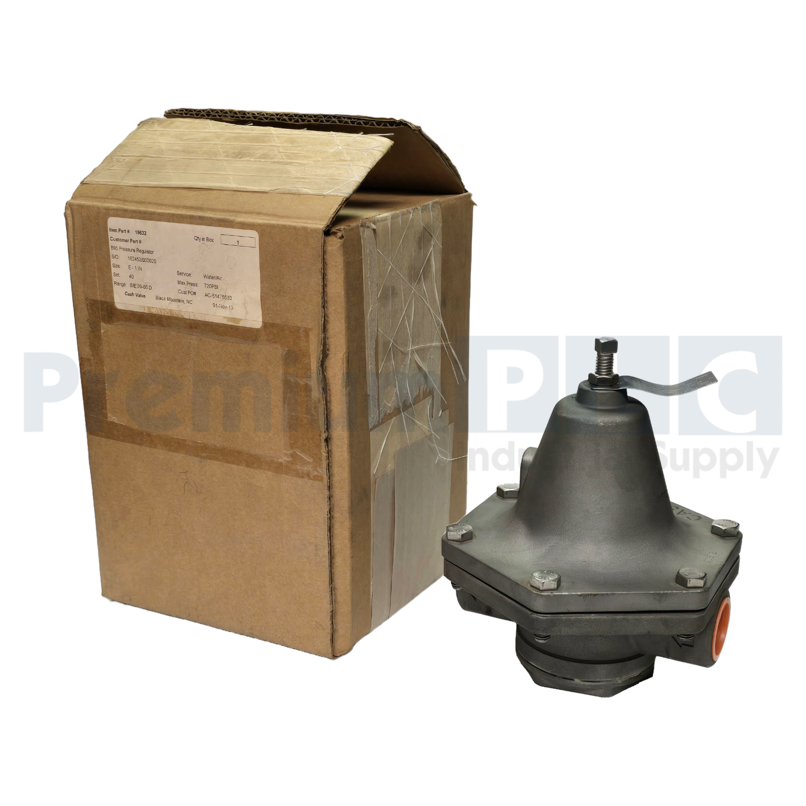Used CASH VALVE B95 1" INCH PRESSURE REGULATOR RANGE 20-60 MAX-720PSI SET-40PSI NSMP
