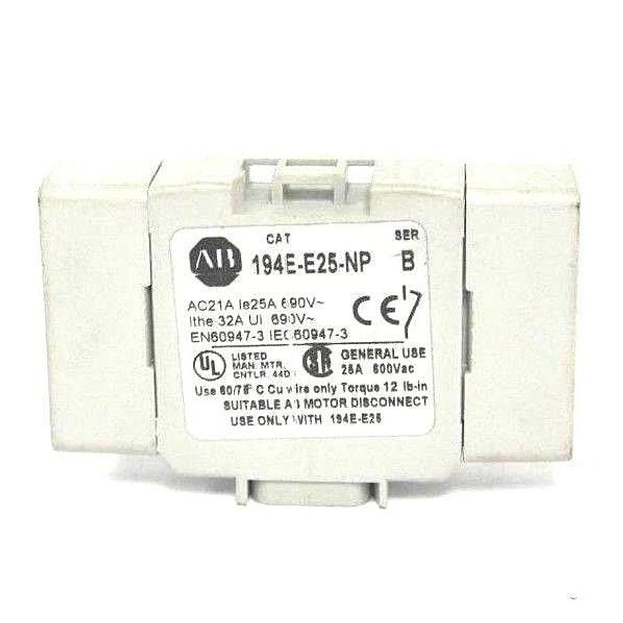 Used ALLEN BRADLEY 194E-E25-NP AUXILIARY CONTACT SER. B, 194EE25NP