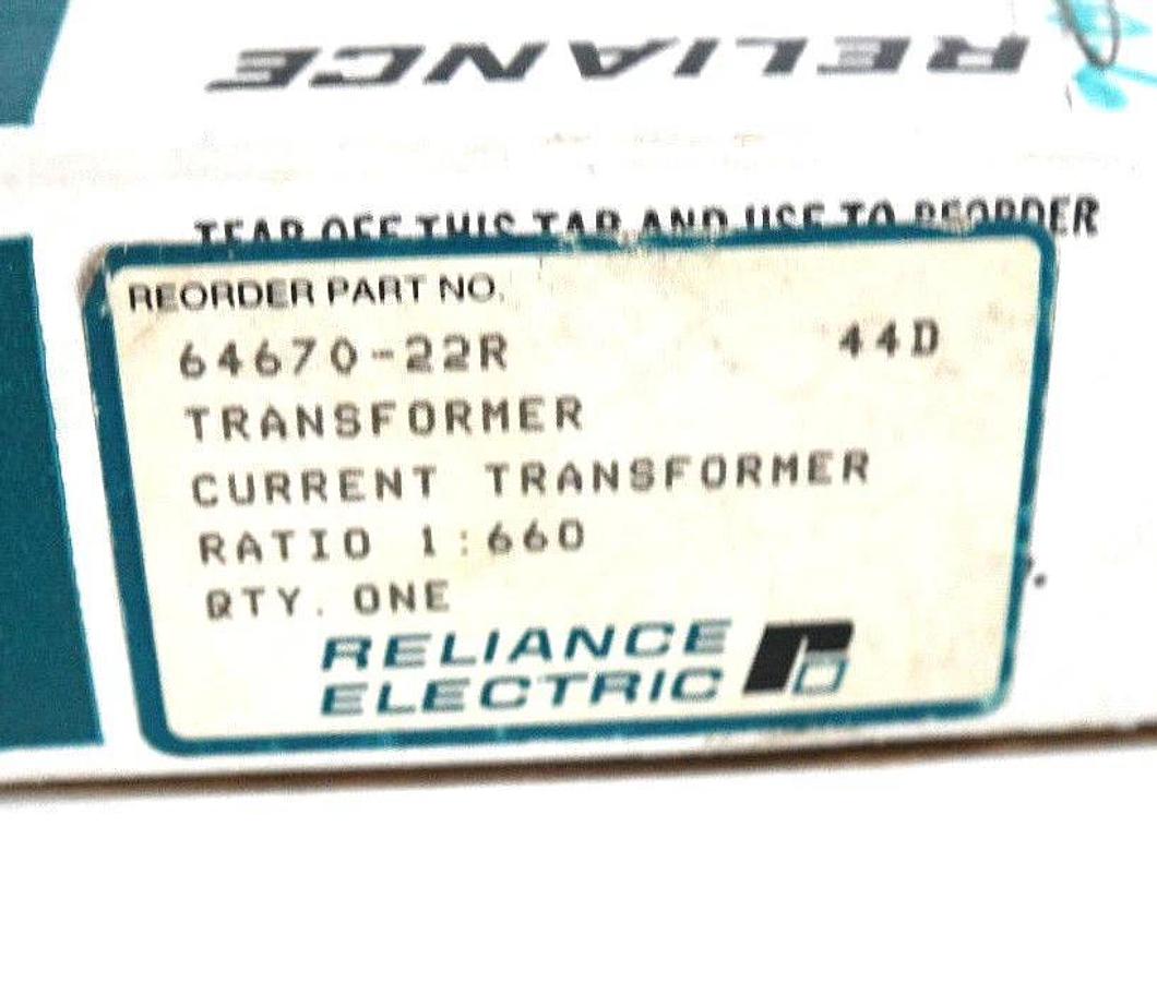 Used NIB RELIANCE ELECTRIC 64670-22R CURRENT TRANSFORMER 6467022R