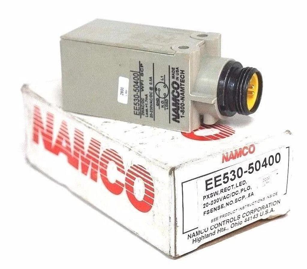 Used NIB NAMCO EE530-50400 PXSW SENSOR, RECT, LED FSENSE,NO,SCP, 5A, 20-230VAC/DC