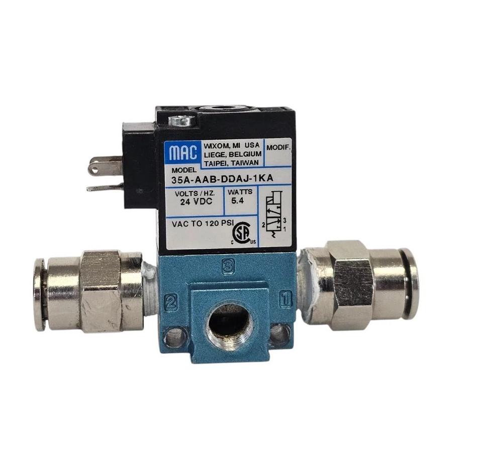 Used MAC 35A-AAB-DDAJ-1KA SOLENOID VALVE 24V 5.4W 35 SER 3WAY 1/8" NPTF 35AAABDDAJ1KA