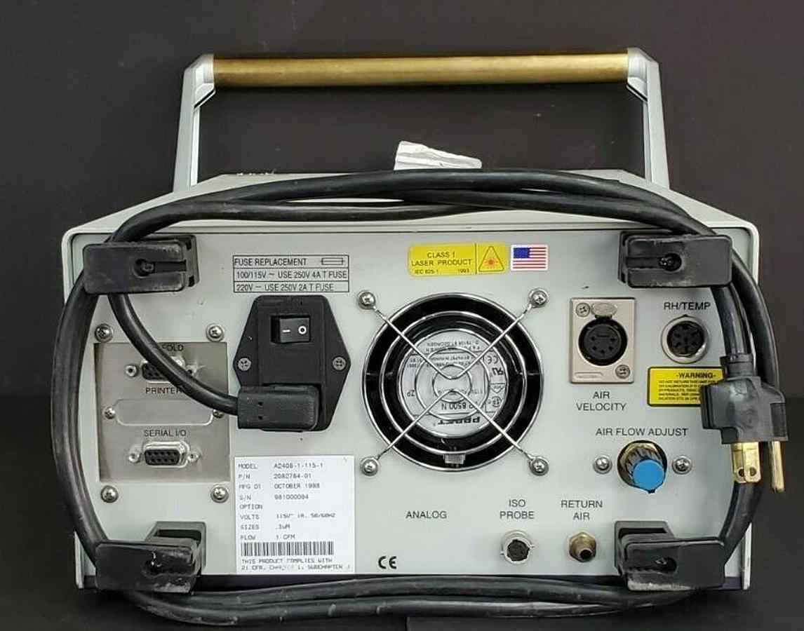 Used MET ONE A2408-1-115-1 LASER PARTICLE COUNTER 2082784-01, 0.3uM @ 1CFM