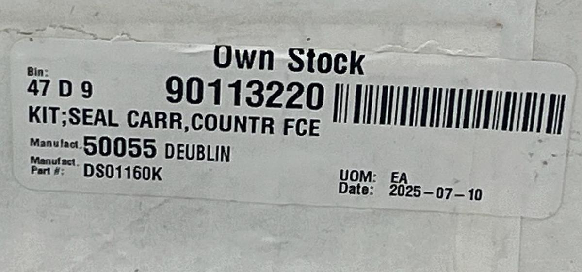 Used Deublin DS01160K Seal Carrier Counter Face Kit for Rotary Union Repair, NSMP